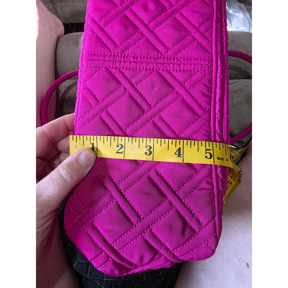 Vera Bradley Magenta Pink Quilted Microfiber Shoulder Bag Turn Lock Handbag - Picture 10 of 10